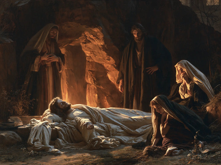 The Entombment of Jesus Christ — The Luminous Cleft Behind the Shroud