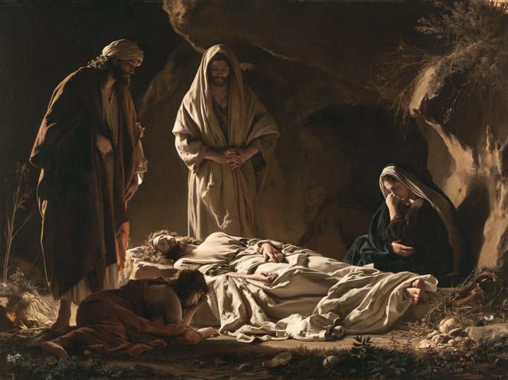 The Entombment of Jesus Christ — Folded Hands Beside the Resting Christ