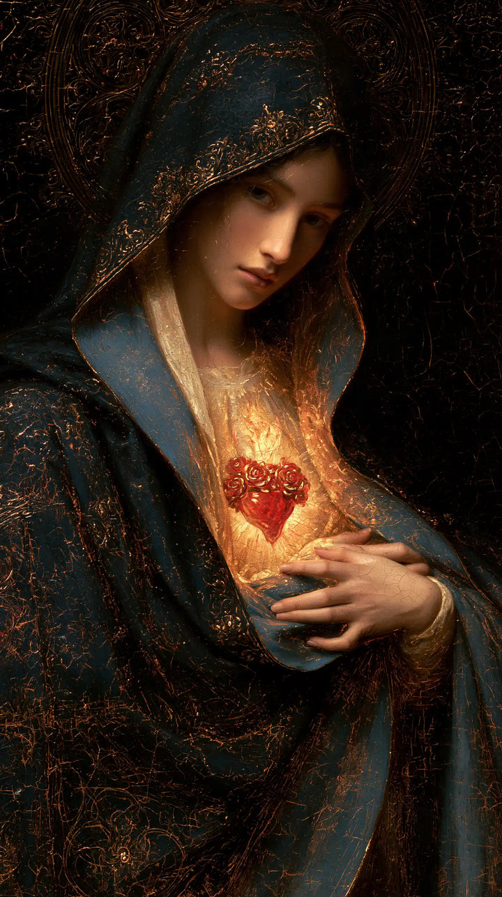 Immaculate Heart of Mary - Black and Gold · Portrait n° 5