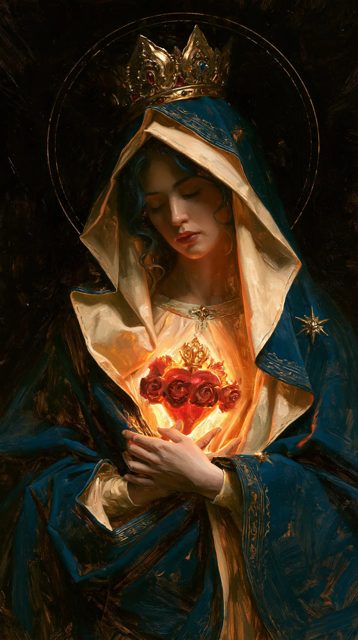 Immaculate Heart of Mary - Black and Gold · Portrait n° 6