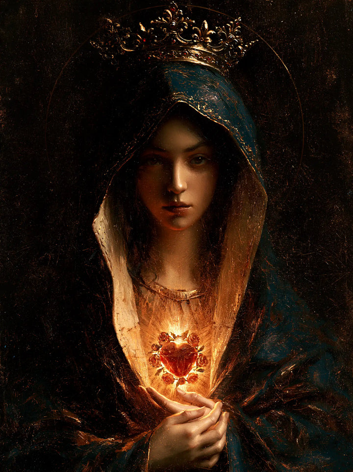Immaculate Heart of Mary - Black and Gold · Portrait n° 16