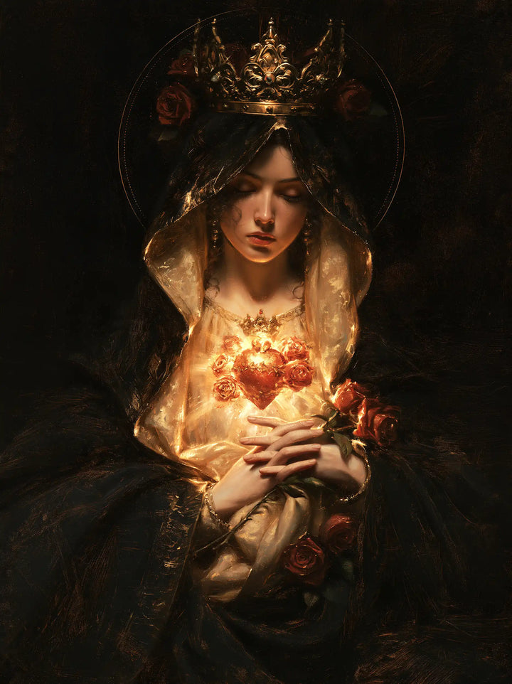 Immaculate Heart of Mary - Black and Gold · Portrait n° 19