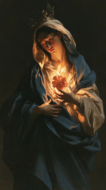 Immaculate Heart of Mary - Caravaggio Tenebrism · Portrait n° 2