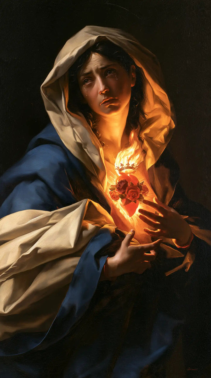 Immaculate Heart of Mary - Caravaggio Tenebrism · Portrait n° 4