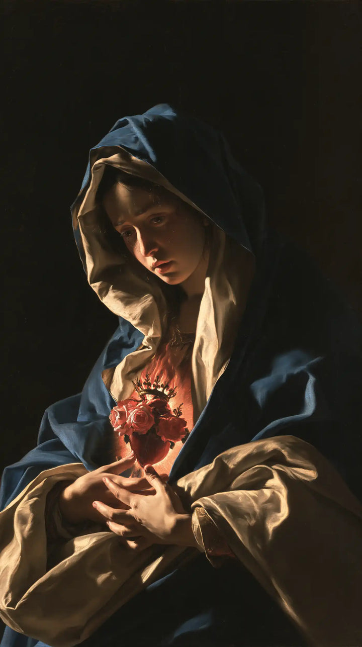 Immaculate Heart of Mary - Caravaggio Tenebrism · Portrait n° 9