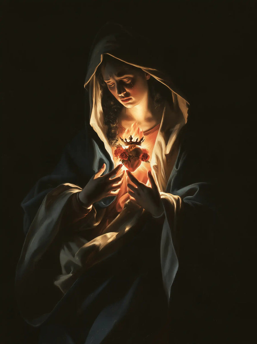 Immaculate Heart of Mary - Caravaggio Tenebrism · Portrait n° 14