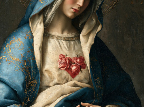the Immaculate Heart of Mary in Florentine Renaissance style in Florentine Renaissance style, landscape Christian artwork no. 6