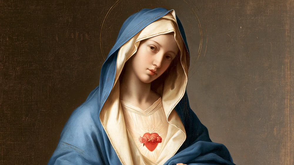 the Immaculate Heart of Mary in Florentine Renaissance style in Florentine Renaissance style, landscape Christian artwork no. 21