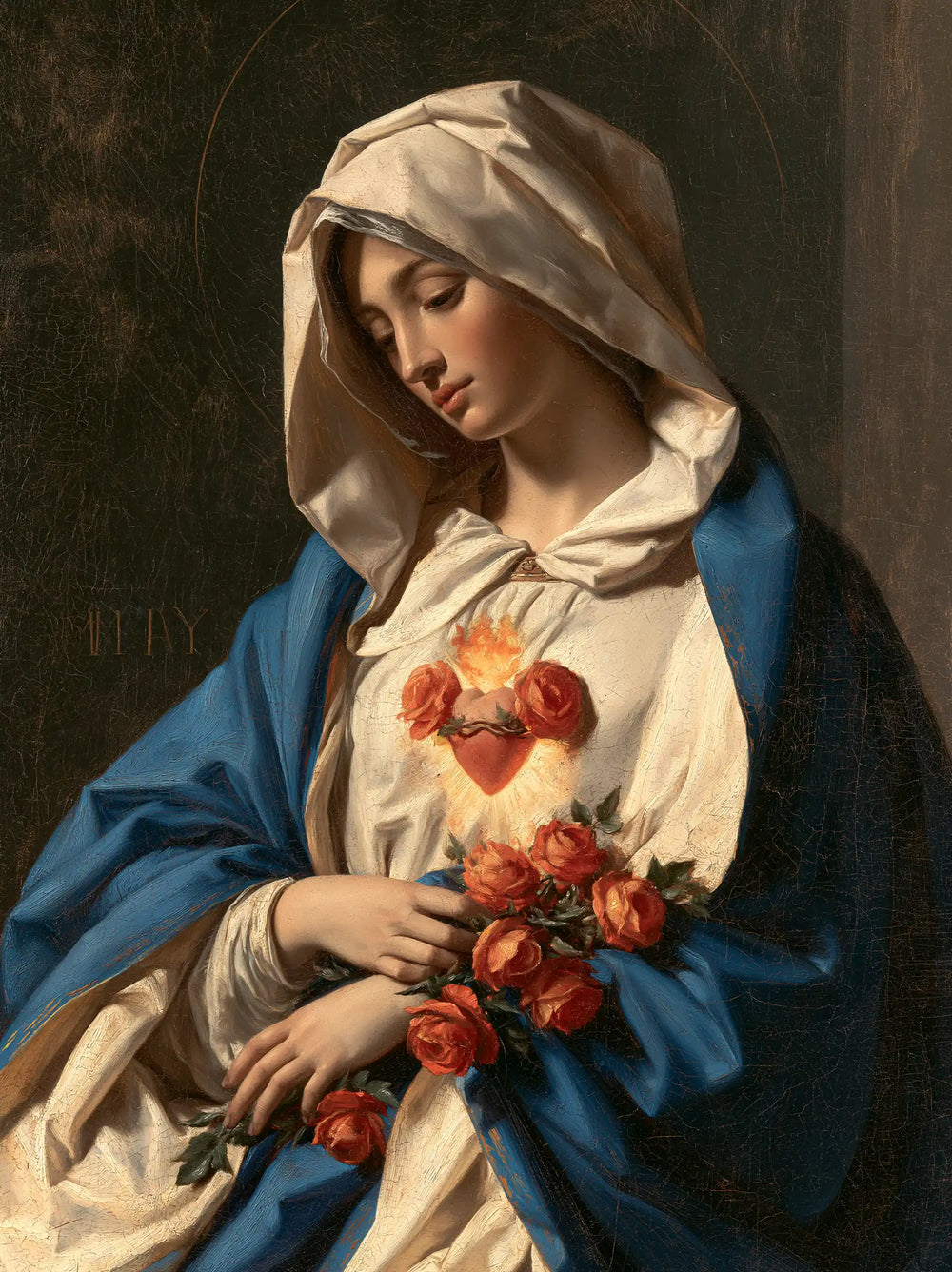 the Immaculate Heart of Mary in Florentine Renaissance style in Florentine Renaissance style, portrait Christian artwork no. 13
