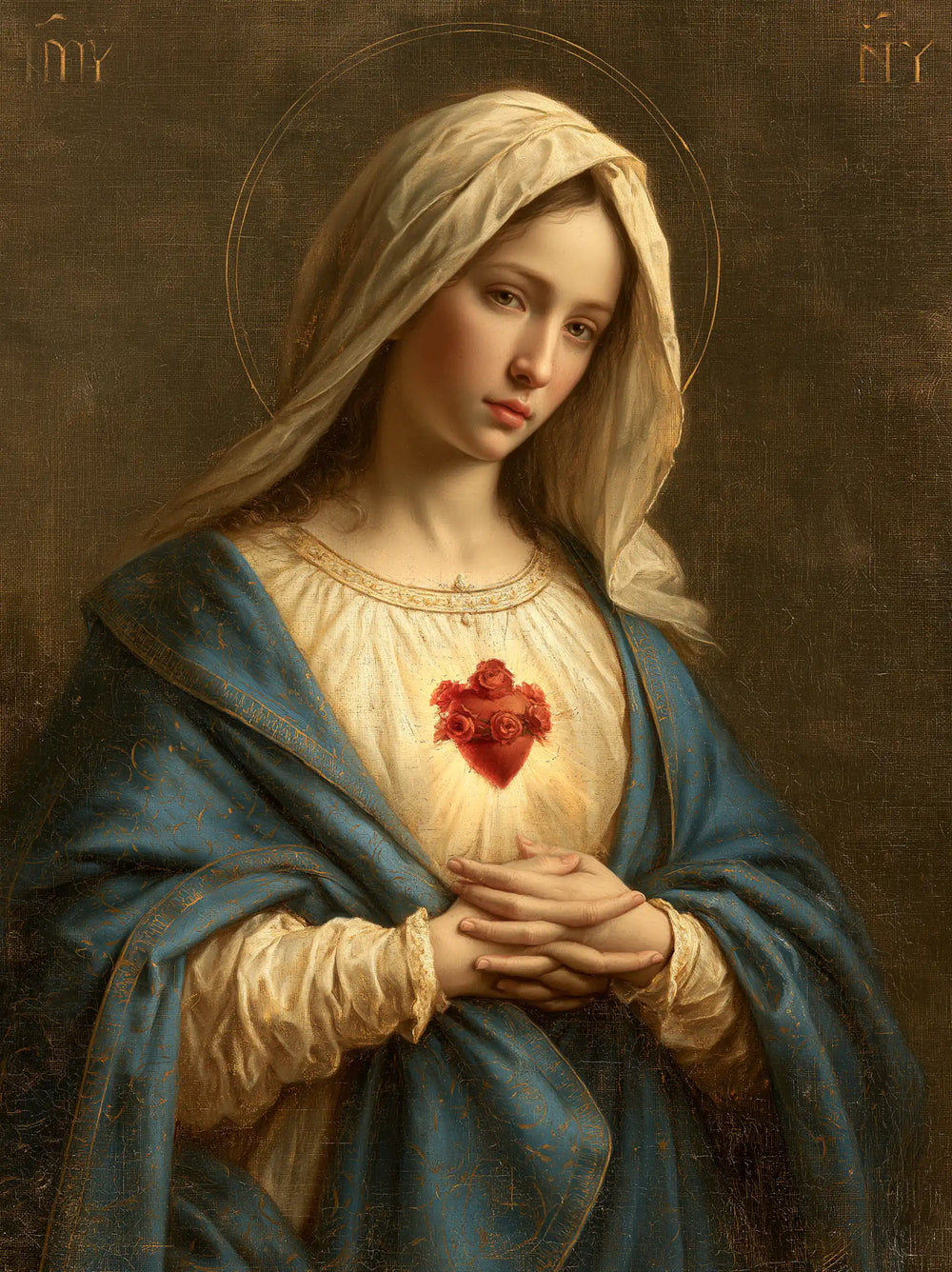 the Immaculate Heart of Mary in Florentine Renaissance style in Florentine Renaissance style, portrait Christian artwork no. 14