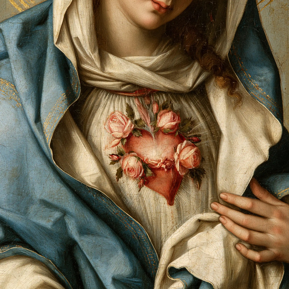 the Immaculate Heart of Mary in Florentine Renaissance style in Florentine Renaissance style, square Christian artwork no. 10