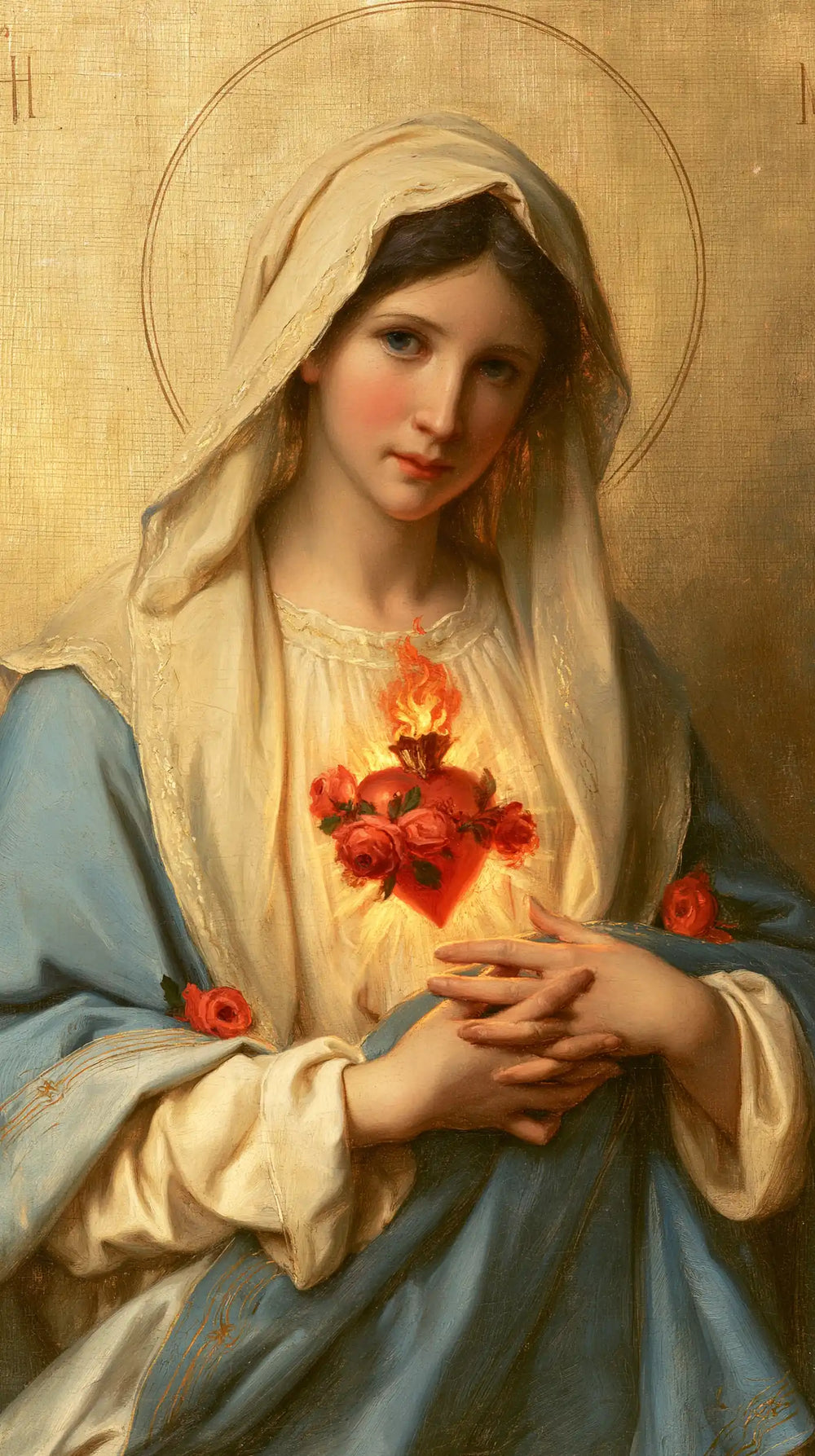 Mary with the Immaculate Heart as the central symbol in The Heart as Central Symbol style, portrait Christian artwork no. 4