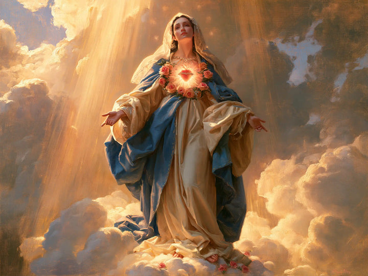 Immaculate Heart of Mary - Mary upon the Clouds with the Immaculate Heart · Landscape n° 3