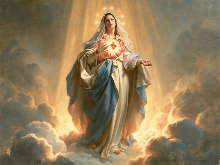 Immaculate Heart of Mary - Mary upon the Clouds with the Immaculate Heart · Landscape n° 4