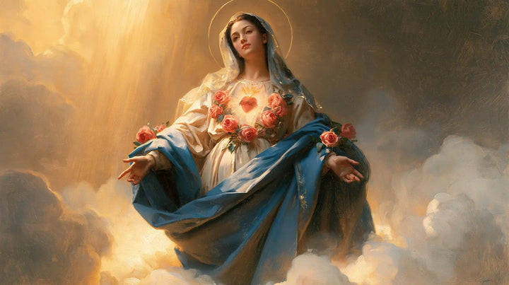 Immaculate Heart of Mary - Mary upon the Clouds with the Immaculate Heart · Landscape n° 11