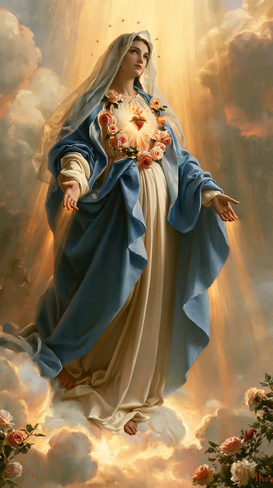 Immaculate Heart of Mary - Mary upon the Clouds with the Immaculate Heart · Portrait n° 10