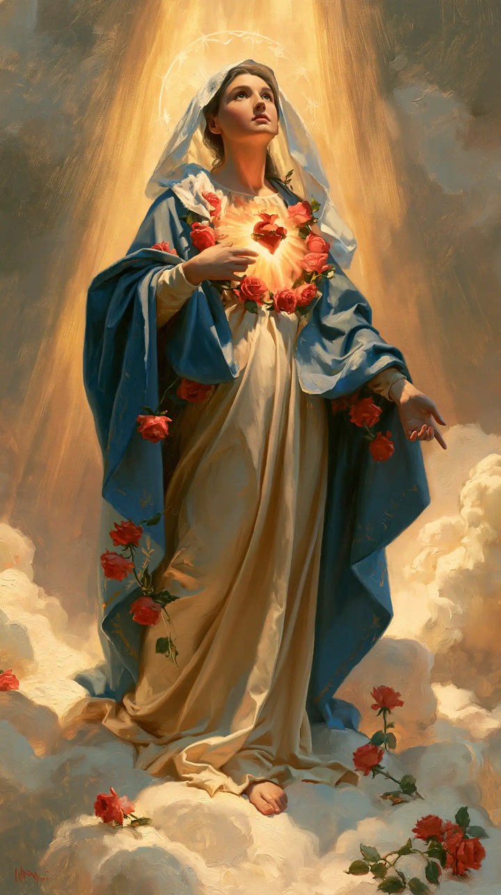 Immaculate Heart of Mary - Mary upon the Clouds with the Immaculate Heart · Portrait n° 11