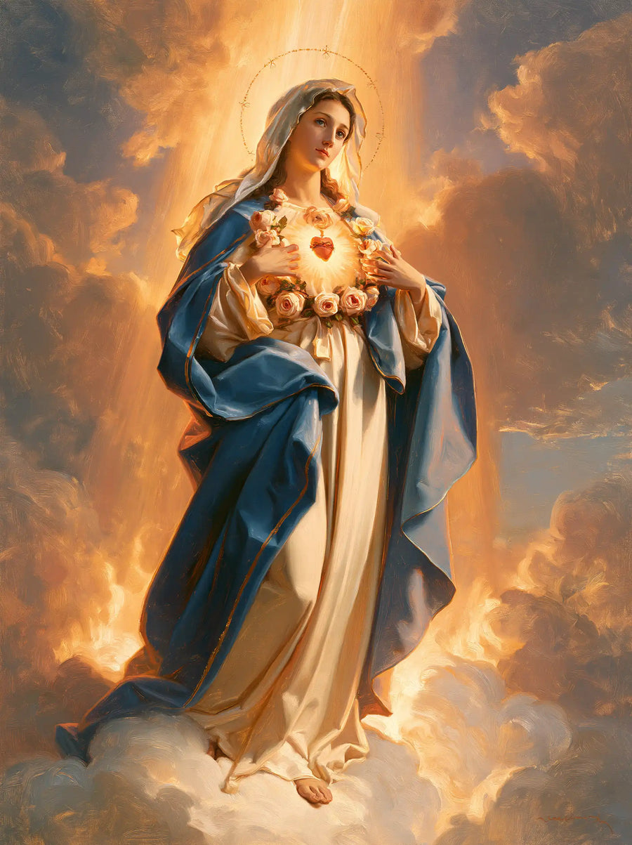 Immaculate Heart of Mary - Mary upon the Clouds with the Immaculate Heart · Portrait n° 13
