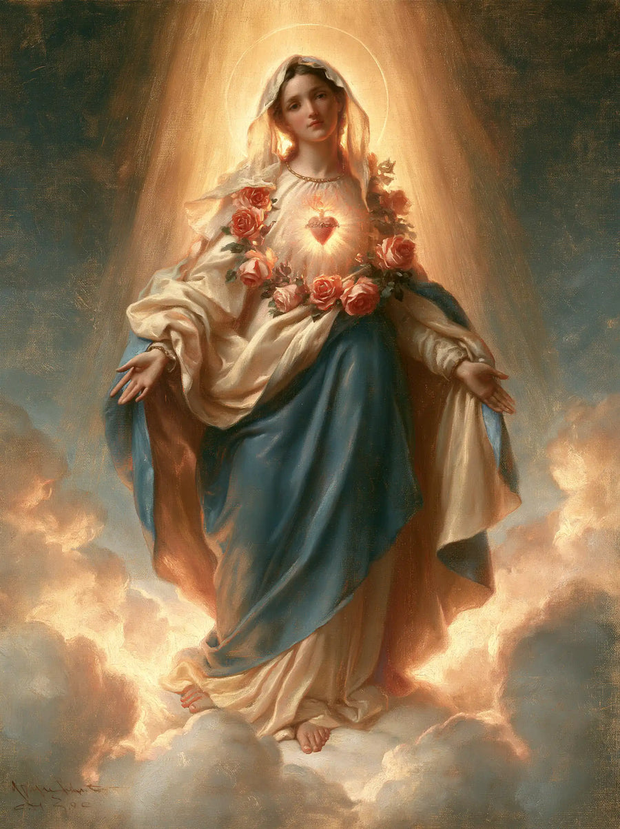 Immaculate Heart of Mary - Mary upon the Clouds with the Immaculate Heart · Portrait n° 15