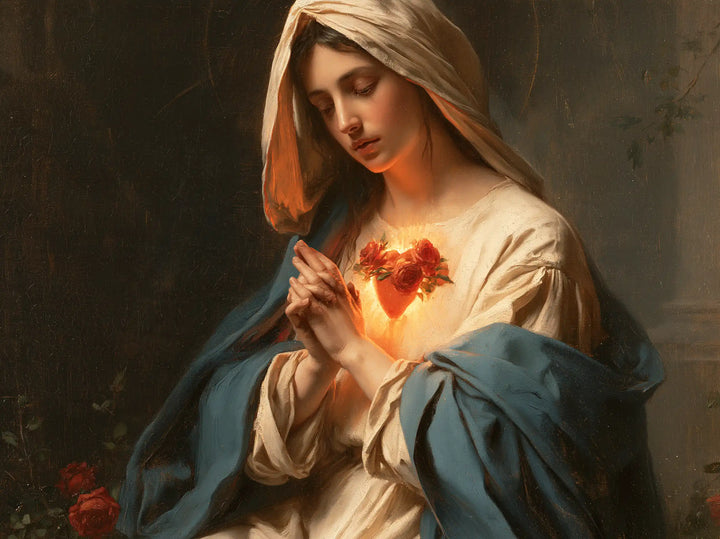 Immaculate Heart of Mary - Mary in Prayer with the Immaculate Heart · Landscape n° 3