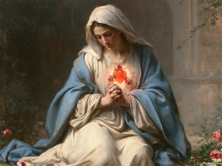 Immaculate Heart of Mary - Mary in Prayer with the Immaculate Heart · Landscape n° 4