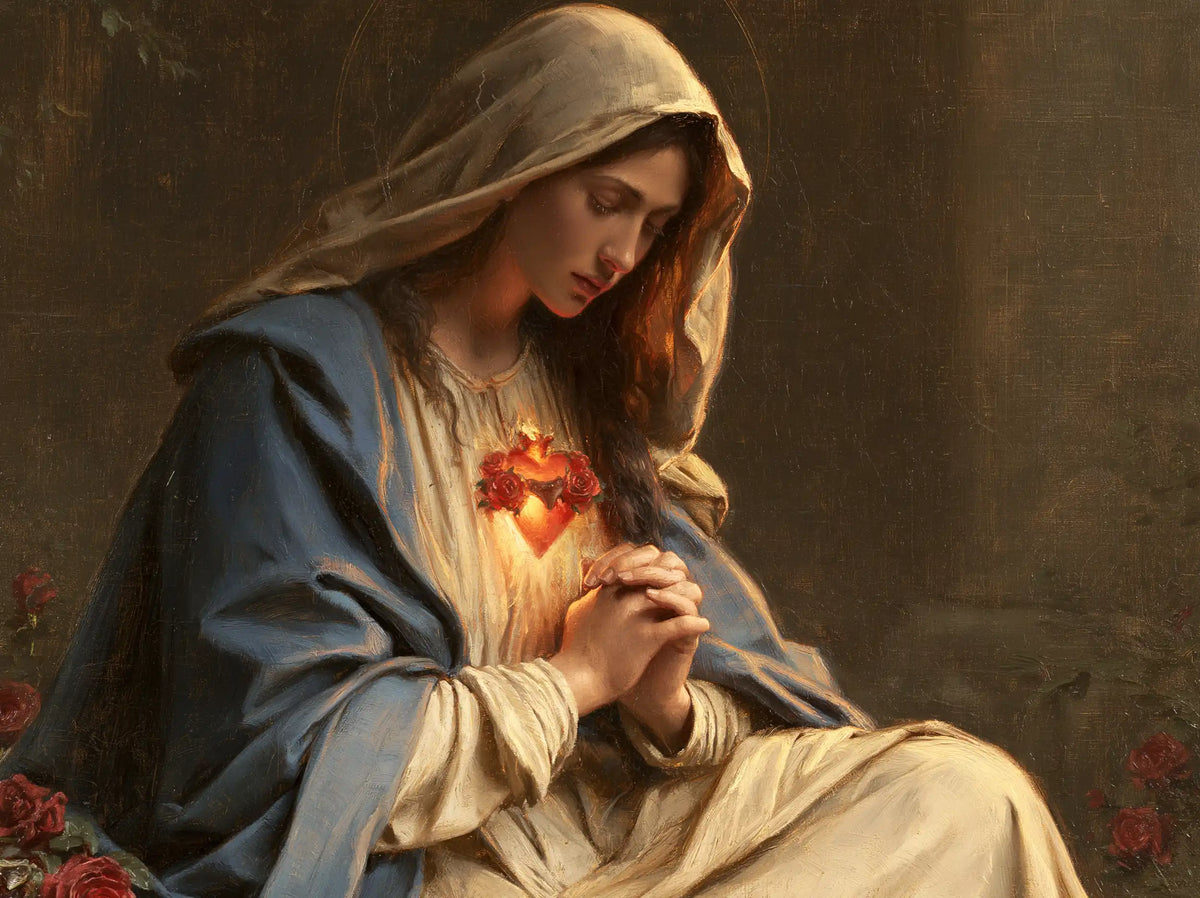 Immaculate Heart of Mary - Mary in Prayer with the Immaculate Heart · Landscape n° 9