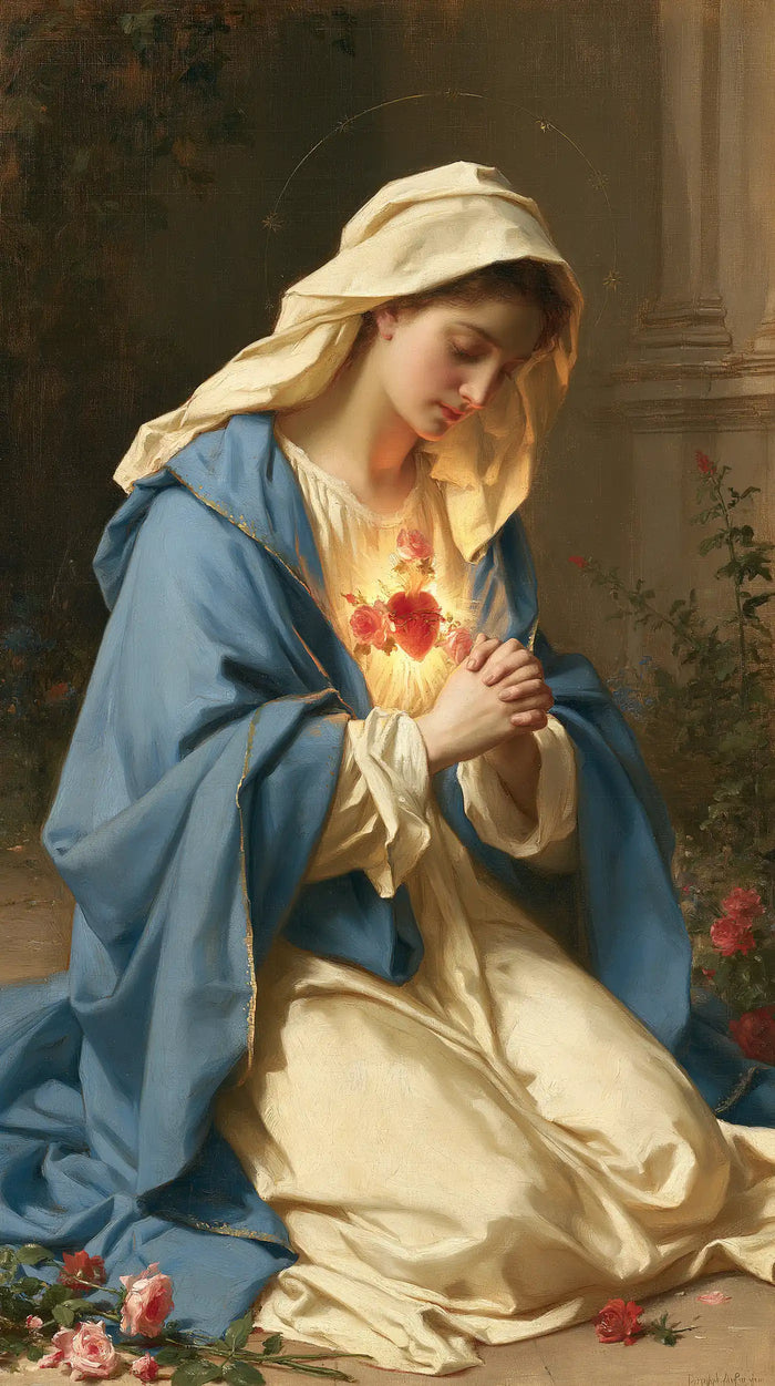 Immaculate Heart of Mary - Mary in Prayer with the Immaculate Heart · Portrait n° 9
