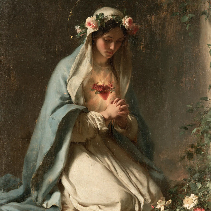 Immaculate Heart of Mary - Mary in Prayer with the Immaculate Heart · Square n° 4