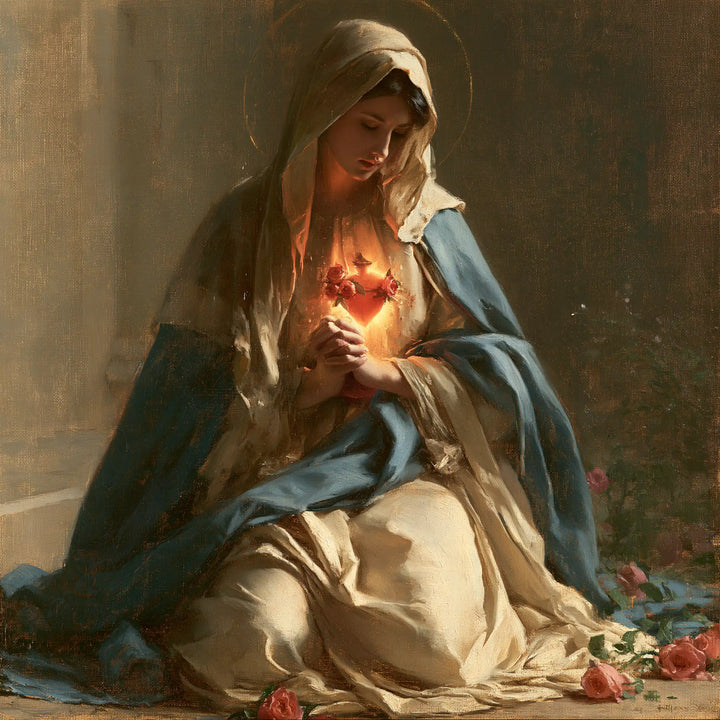 Immaculate Heart of Mary - Mary in Prayer with the Immaculate Heart · Square n° 6
