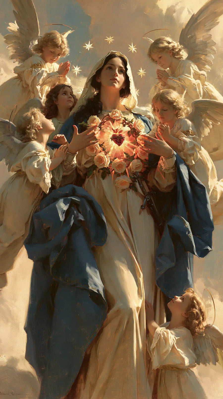 Immaculate Heart of Mary - Mary Surrounded by Angels · Portrait n° 12
