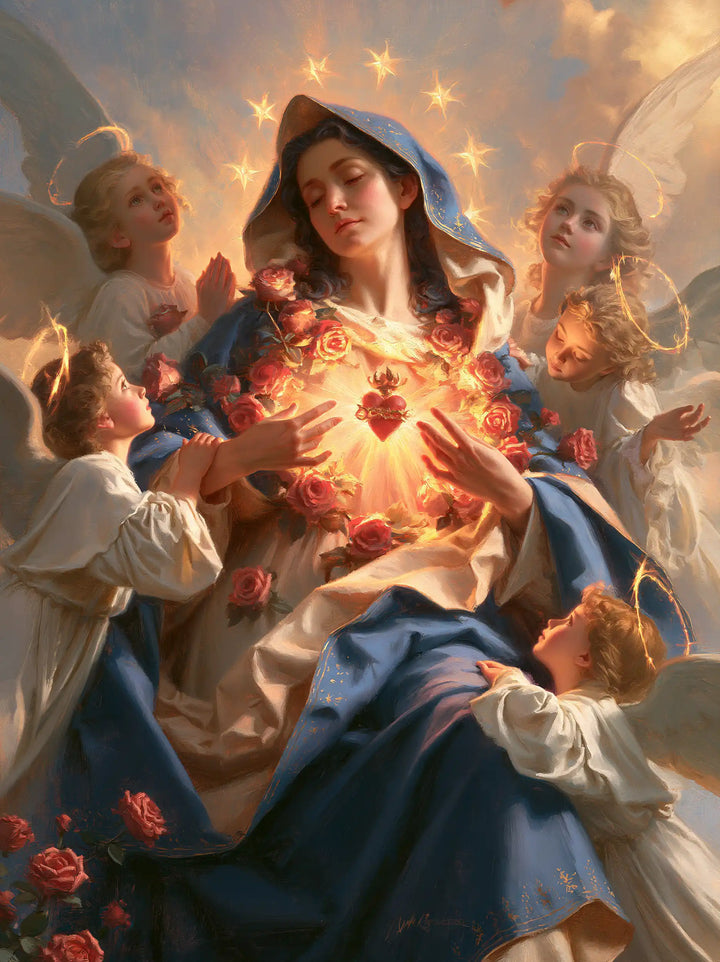 The Immaculate Heart of Mary — Angels Beside the Midnight Mantle