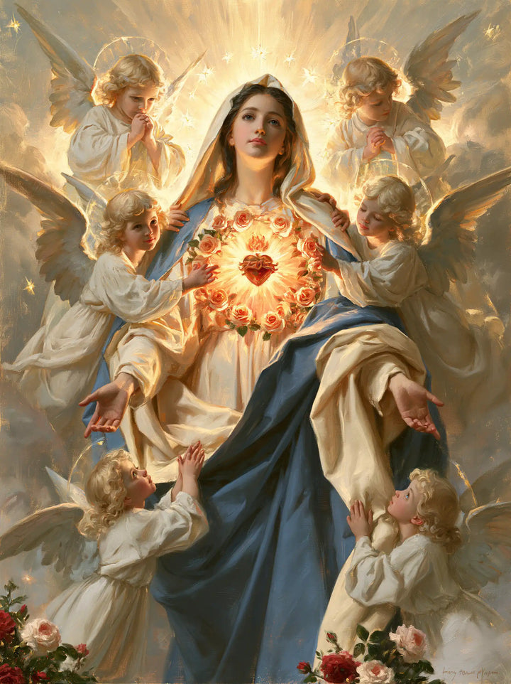 The Immaculate Heart of Mary — Light Offered to Praying Angels