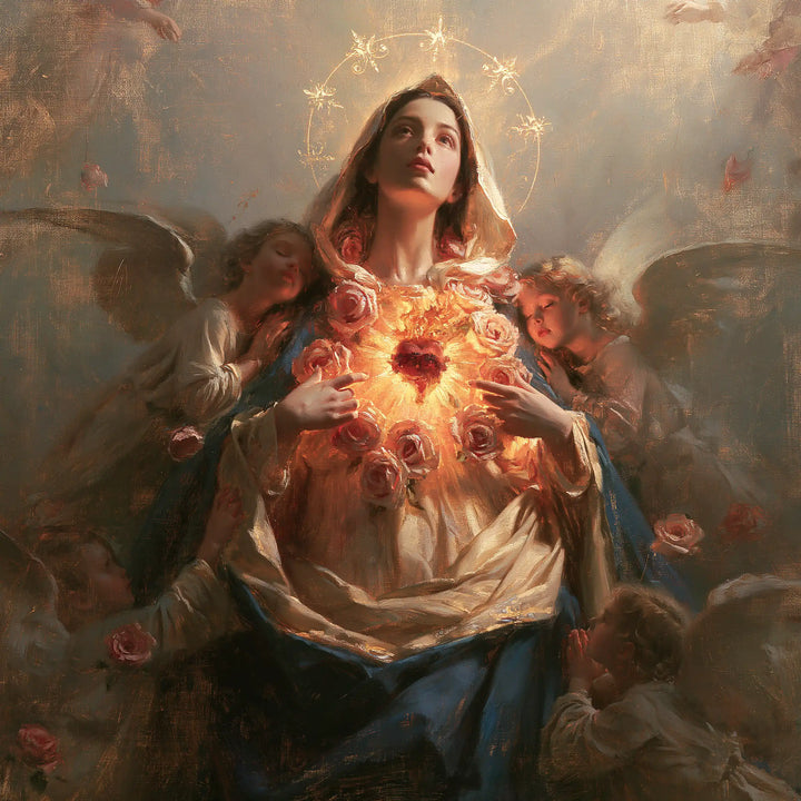 Immaculate Heart of Mary - Mary Surrounded by Angels · Square n° 6