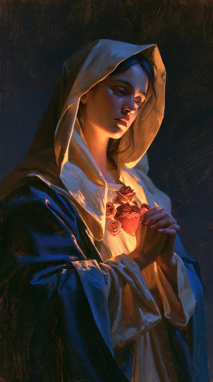 Immaculate Heart of Mary - Midnight Blue Chiaroscuro · Portrait n° 5