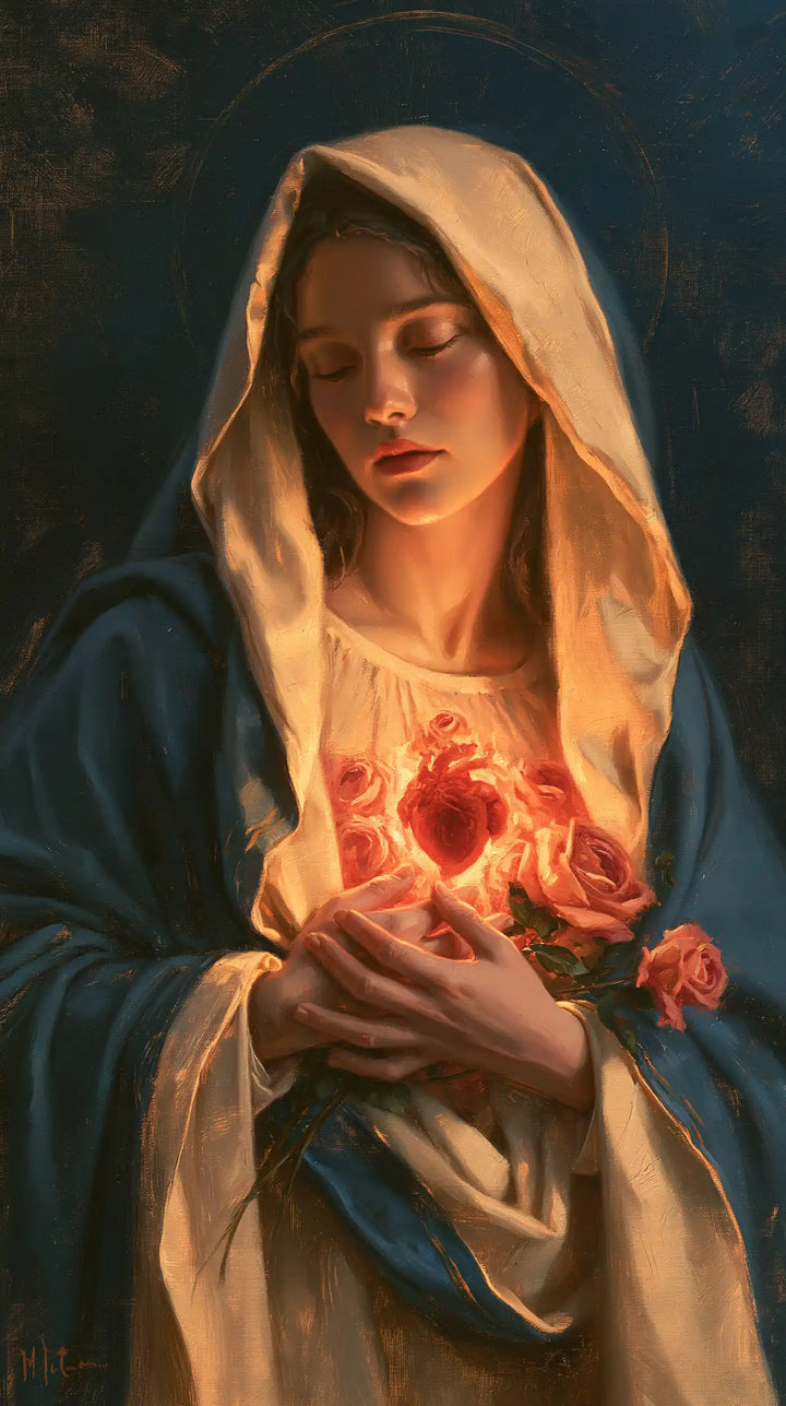Immaculate Heart of Mary - Midnight Blue Chiaroscuro · Portrait n° 6