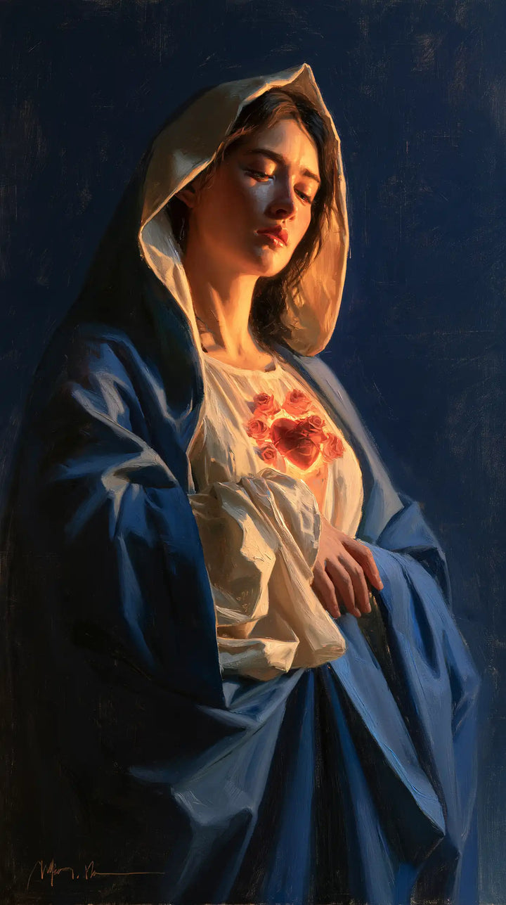 Immaculate Heart of Mary - Midnight Blue Chiaroscuro · Portrait n° 7