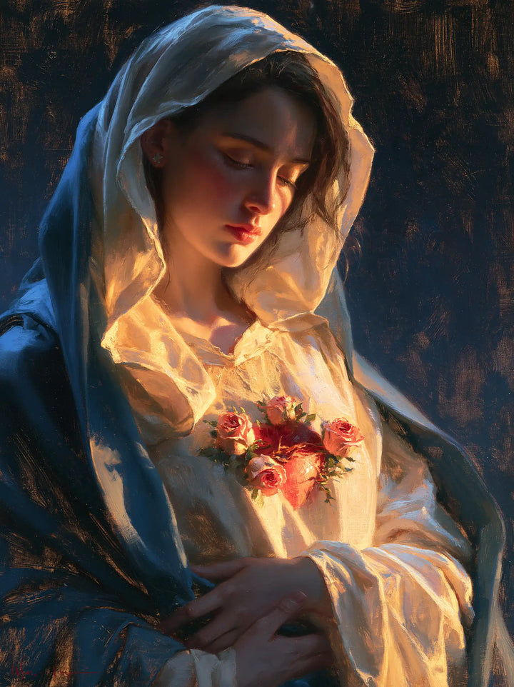Immaculate Heart of Mary - Midnight Blue Chiaroscuro · Portrait n° 15