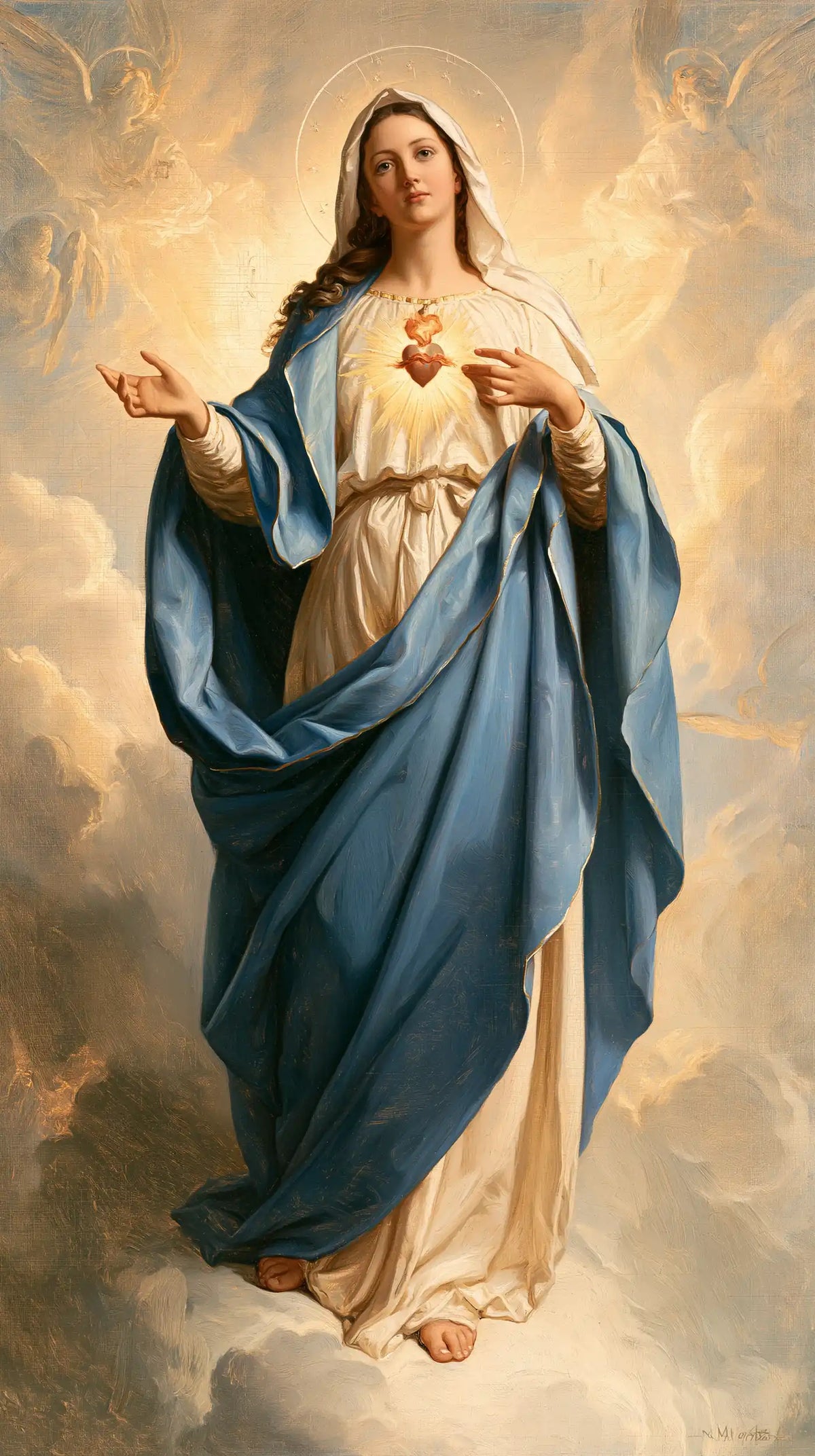 the Immaculate Heart of Mary in a monumental sacred view in Sacred Monumental View style, portrait Christian artwork no. 7