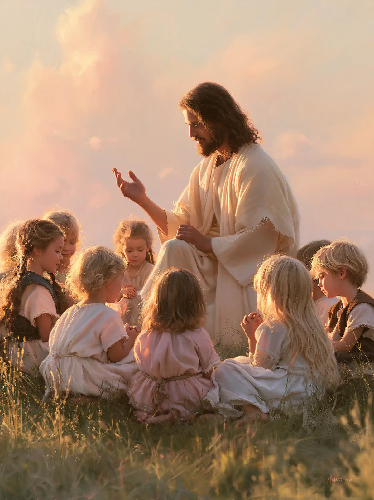 Jesus and the Children — The Little Circle of Pastel Robes