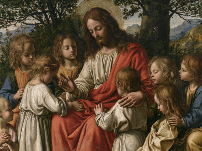 Jesus and the Children — The Little Ones’ Prayer beneath the Leaves