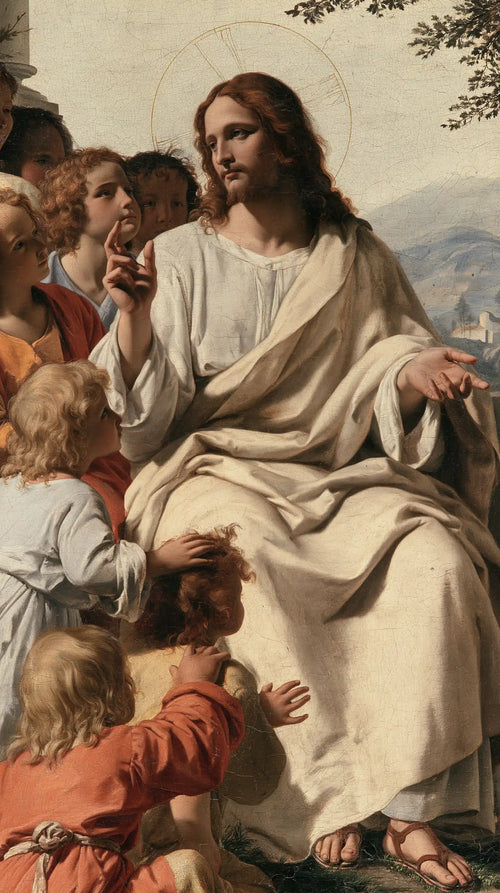 Jesus with children in Florentine Renaissance style in Florentine Renaissance style, portrait Christian artwork no. 6