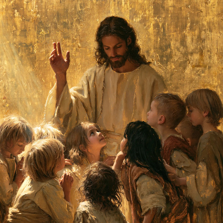 Jesus and the Children - Sacred Gold · Square n° 7
