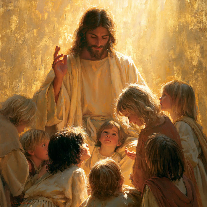 Jesus and the Children - Sacred Gold · Square n° 8