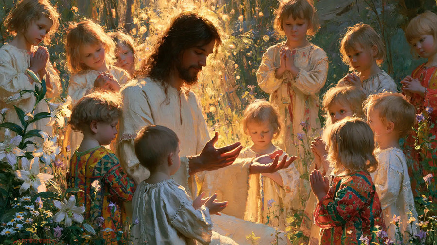 Jesus and the Children - Symbolist · Landscape n° 3
