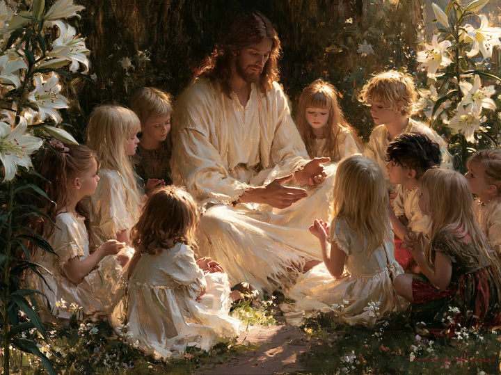 Jesus and the Children - Symbolist · Landscape n° 11