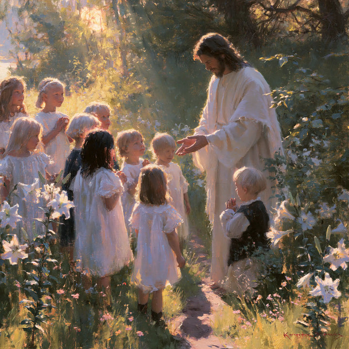 Jesus and the Children - Symbolist · Square n° 3