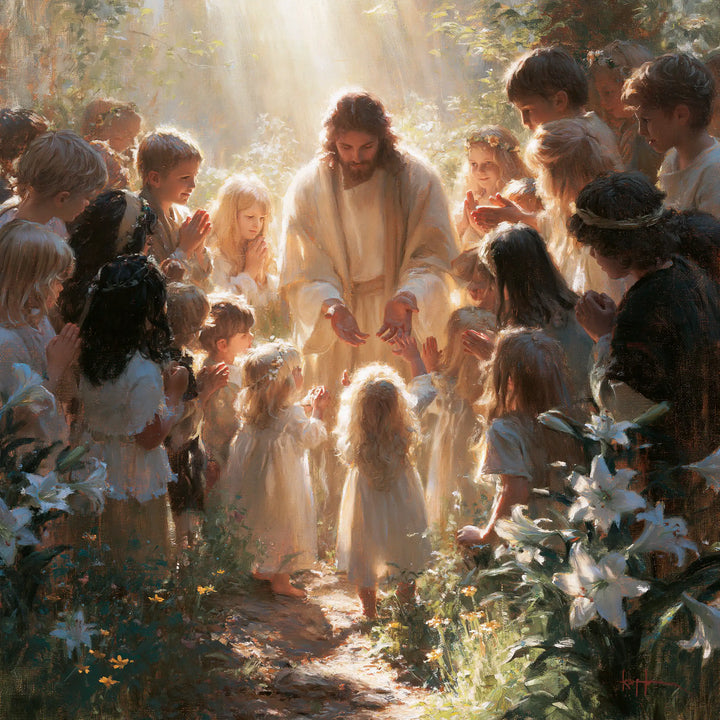 Jesus and the Children - Symbolist · Square n° 4