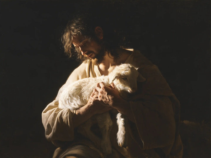 Jesus and the Lamb - Caravaggio Tenebrism · Landscape n° 1
