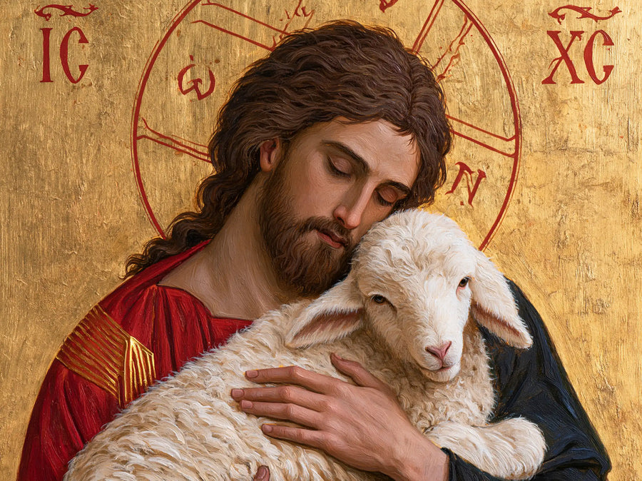 Jesus and the Lamb - Contemporary Byzantine · Landscape n° 2