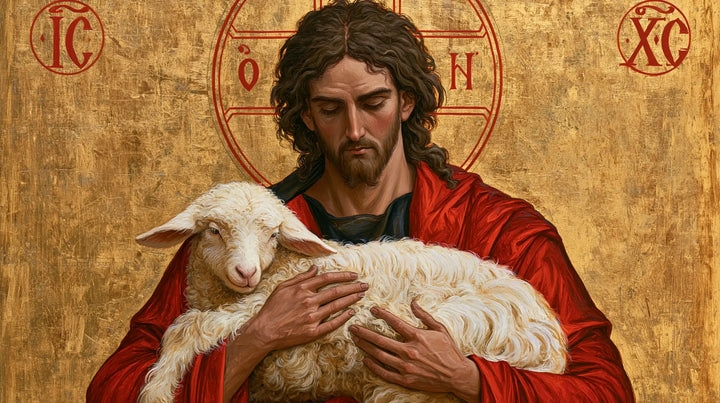 Jesus and the Lamb - Contemporary Byzantine · Landscape n° 8
